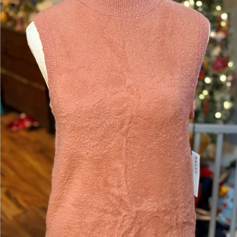 Bailey 44 Pink Fuzzy Sleeveless Vest Soft New NWT Spring Preppy Classic